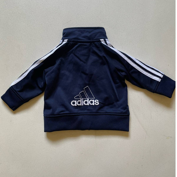 Adidas Navy Track Jacket with White Stripe, Size 3M 🗣LAST CHANCE🗣 - Picture 2 of 2